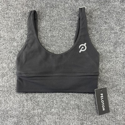Lululemon Align Sports Bra Womens 4 Black Peloton Logo Stretch Knit Yoga