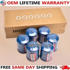 6PCS For Genuine OEM Oil Filter 15400-PLM-A02 HONDA Acura WITH Drain Plug Washer