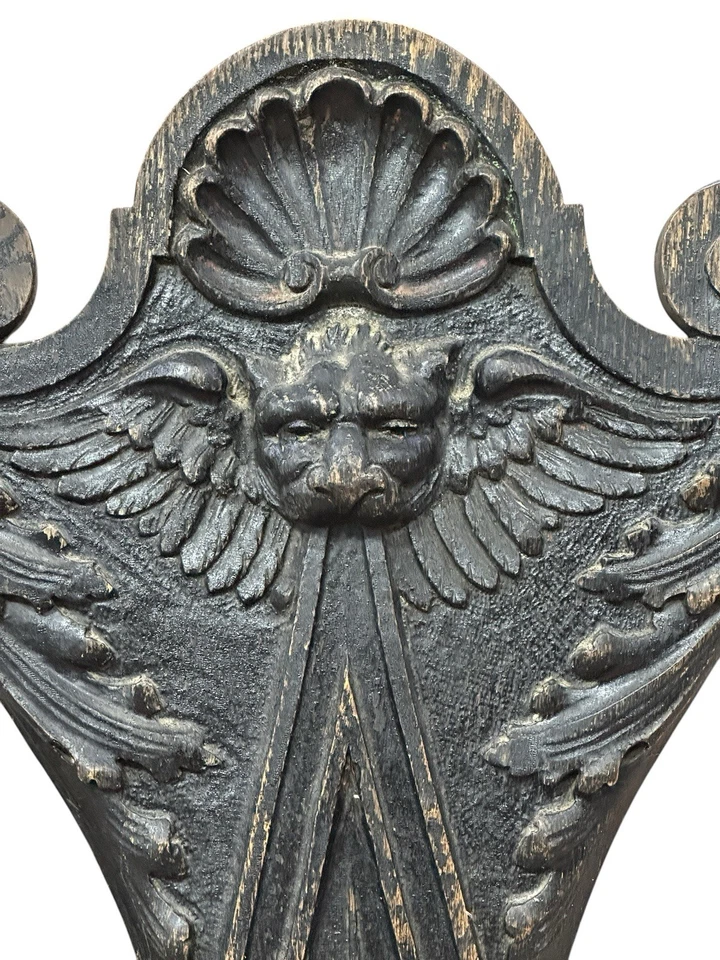 Antigua silla Sgabello de madera tallada a mano renacentista italiana del siglo XVIII/XIX Foto 3 de 4