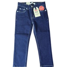 Image of Levis 512 Slim Taper Kids Jeans Dark Wash Blue Adjustable Waist Size 4 Regular