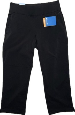 Columbia Women s All Seasons Black Capri Omni-Shade/Wick Sz S Ins 23  NWT