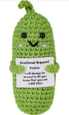 Encouragement Pickle Plush Toys Positive Crochet Animals