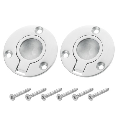 2Pcs Flush Ring Pull Handle 50 mm 316 Stainless Steel Round Recessed Door Pull