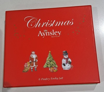 Vintage-Stil Aynsley Festlich Kuchen Gabel Set-Nagelneu in Geschenkbox