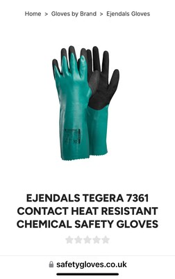EJENDALS TEGERA 7361 CONTACT HITZEBESTÄNDIGE CHEMIKALIENSCHUTZHANDSCHUHE Größe 10 (XL)