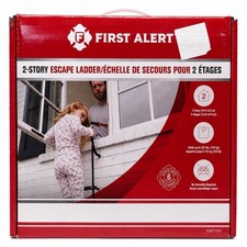 First Alert 1047153 2 Story Escape Ladder 14 Ft Steel Emergency Ladder Open Box