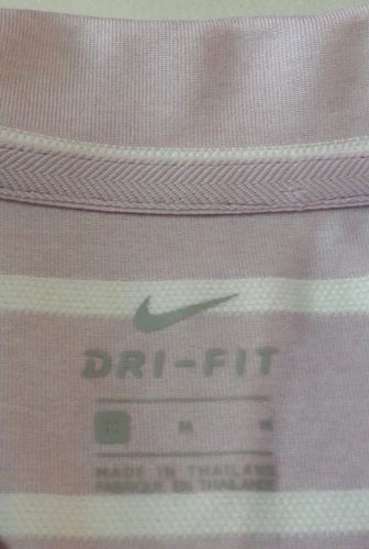 Nike Poloshirt Damen Medium lila gestreift Dri-Fit Golf ärmellos Oberteil #i73 - Bild 10 von 11
