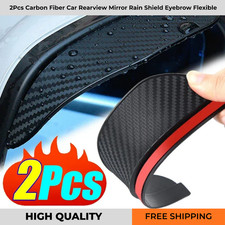 2X Car Carbon Fiber Black Car Mirror Rain Visor Guard For Cars Car Accessories