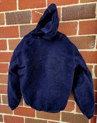 Vintage Carhartt J130MDT Men Dark Blue Hooded Coat Bomber Duck