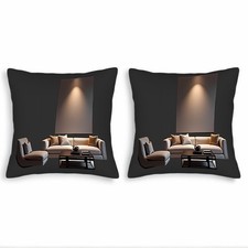 Set of 2 Throw Pillow Covers 18x18in - Modern Geometric Pattern Cushion Cases