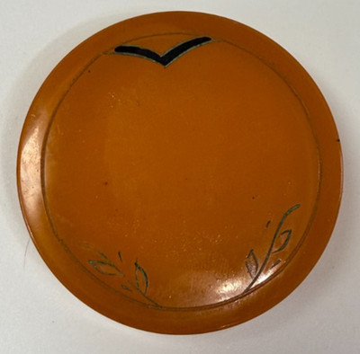 Vintage 1950s Art Deco Bakelite Celluloid Powder Compact Pill Storage