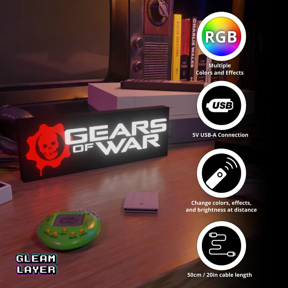 Gears of War Gaming Lightbox LED Leuchtschild - Bild 4 von 4