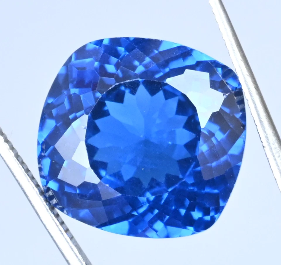 Cojín de topacio azul Londres natural 24,05 quilates certificado IMPECABLE piedras preciosas sueltas Foto 2 de 4