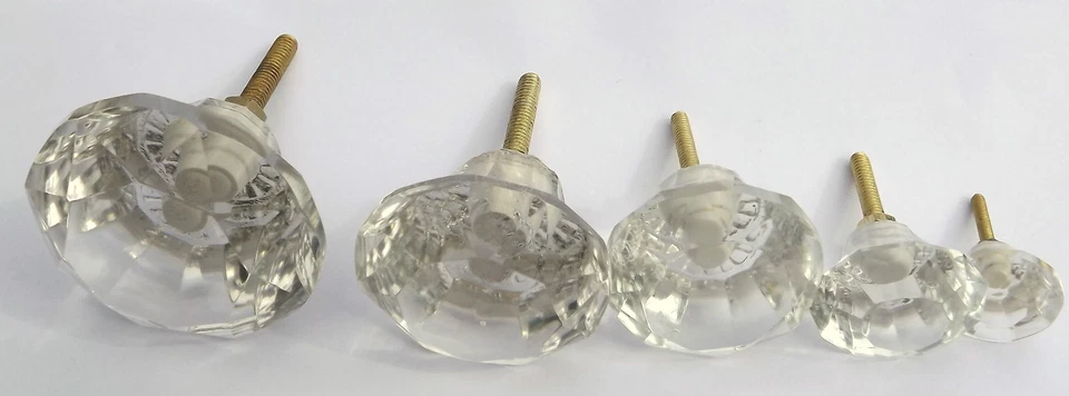 Trasparente Taglio Sfaccettato Vetro Cassetto E Credenza Pull Porta Pomello 5 Da - Immagine 3 di 3