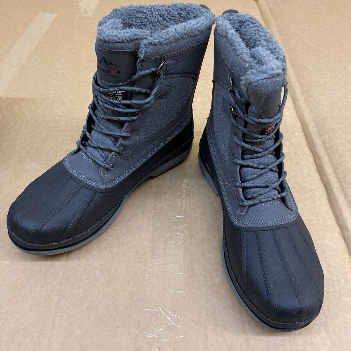 NORTIV8 Mens Size 13 Winter Warm Snow Boots Waterproof Hiking