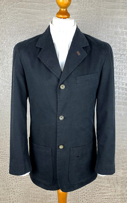 CAMEL COLLECTION Herren Gr 46 XS Jacke Sakko schwarz Baumwolle Jacket Blazer 002