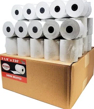 3-1/8" X 230' THERMAL POS RECEIPT PRINTER ROLL PAPER BPA FREE- 50 ROLLS - 48 GSM