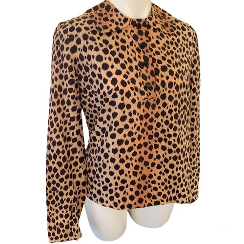 1970s Vintage Cheetah Print Blouse Top 