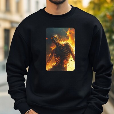 Zombie On Fire Sweatshirt Cosy And Perfect For Any Occasion S To 4XL