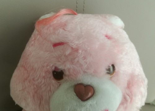 Peluche CARE BEARS BISOUNOURS Groschéri Love a lot bear 35 cm Années 80 - Foto 5 di 9