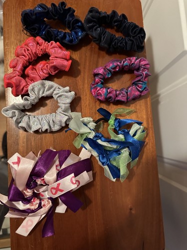Girls Gymnastics Lot of 7 GK Hair Ties Scrunchies Matches Leotards