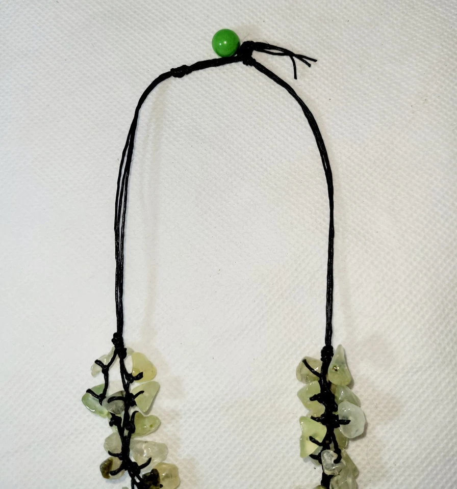 Зеленый/золотой дракон вены агат ожерелье с пренит натуральные драгоценные камни/нефрит бусины - Изображение 3 из 4