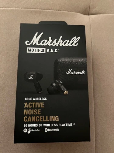 Marshall Motif II ANC Wireless Noise Cancelling Earbuds- Black - NEW!!
