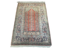 Handgeknüpfter Orientteppich  Feiner Kayseri Gebetsteppich aus Seide 140x90cm