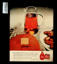 1955 Log Cabin Syrup Pancakes Breakfast Sausage Maple Vintage Print Ad 33661