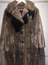 Ladies Astraka Faux Fur Coat Size Pit2pit 22" Collar2hem 33" Express Shipping