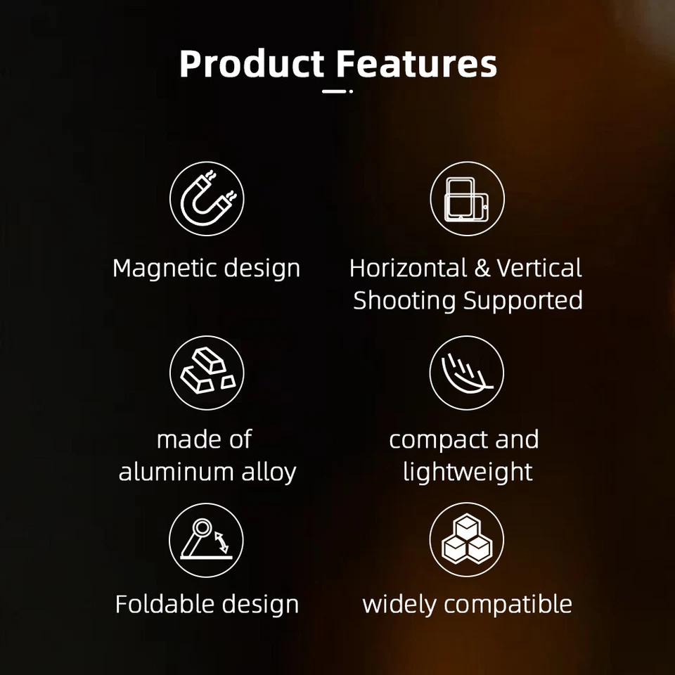 Magnetic Foldable Stand Phone Holder Mount Accessories 1/4 Cold Shoe Expansion - Image 3 of 4