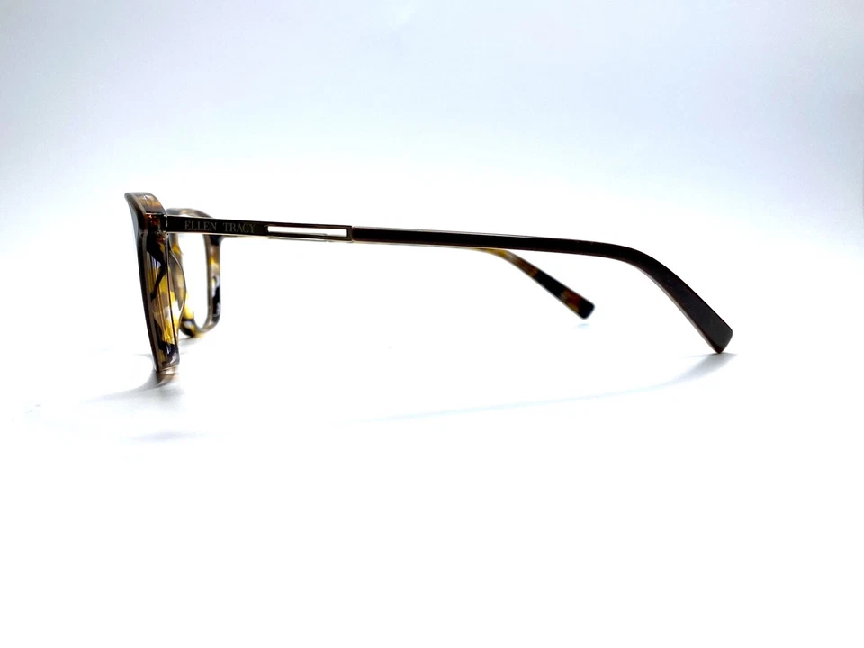 Nuevo Ellen Tracy Marrón Tortuga Dorado Ojo de Gato Gafas Sicilia 50 16 135 Foto 3 de 4