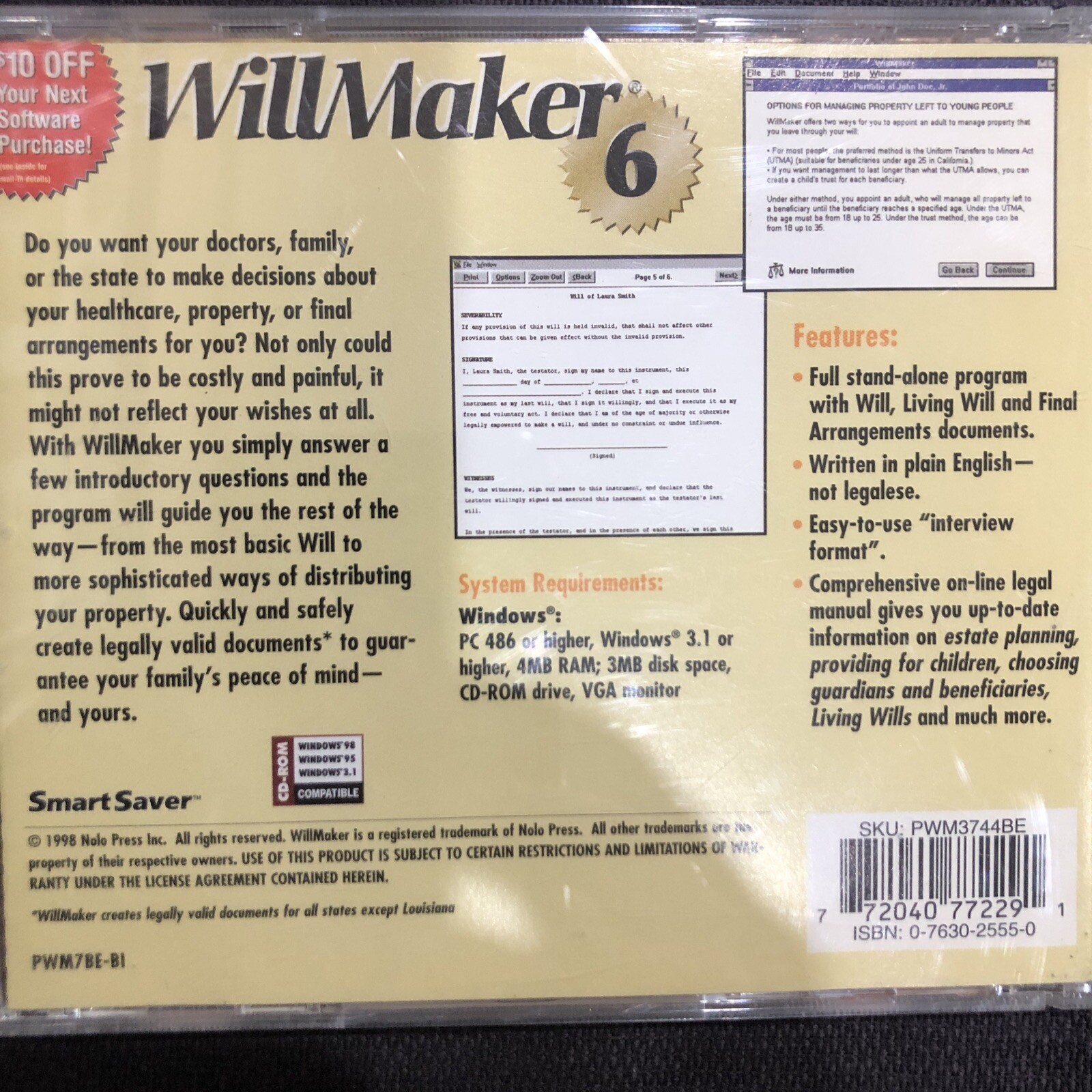 Vintage WillMaker Will Maker 6 Windows 3.1/95/98 CD-ROM New | eBay