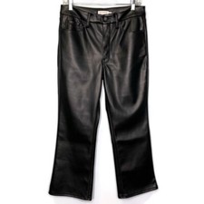 Good American Good Legs Cropped Mini Boot Faux Leather Pants Size 10/30 NWOT