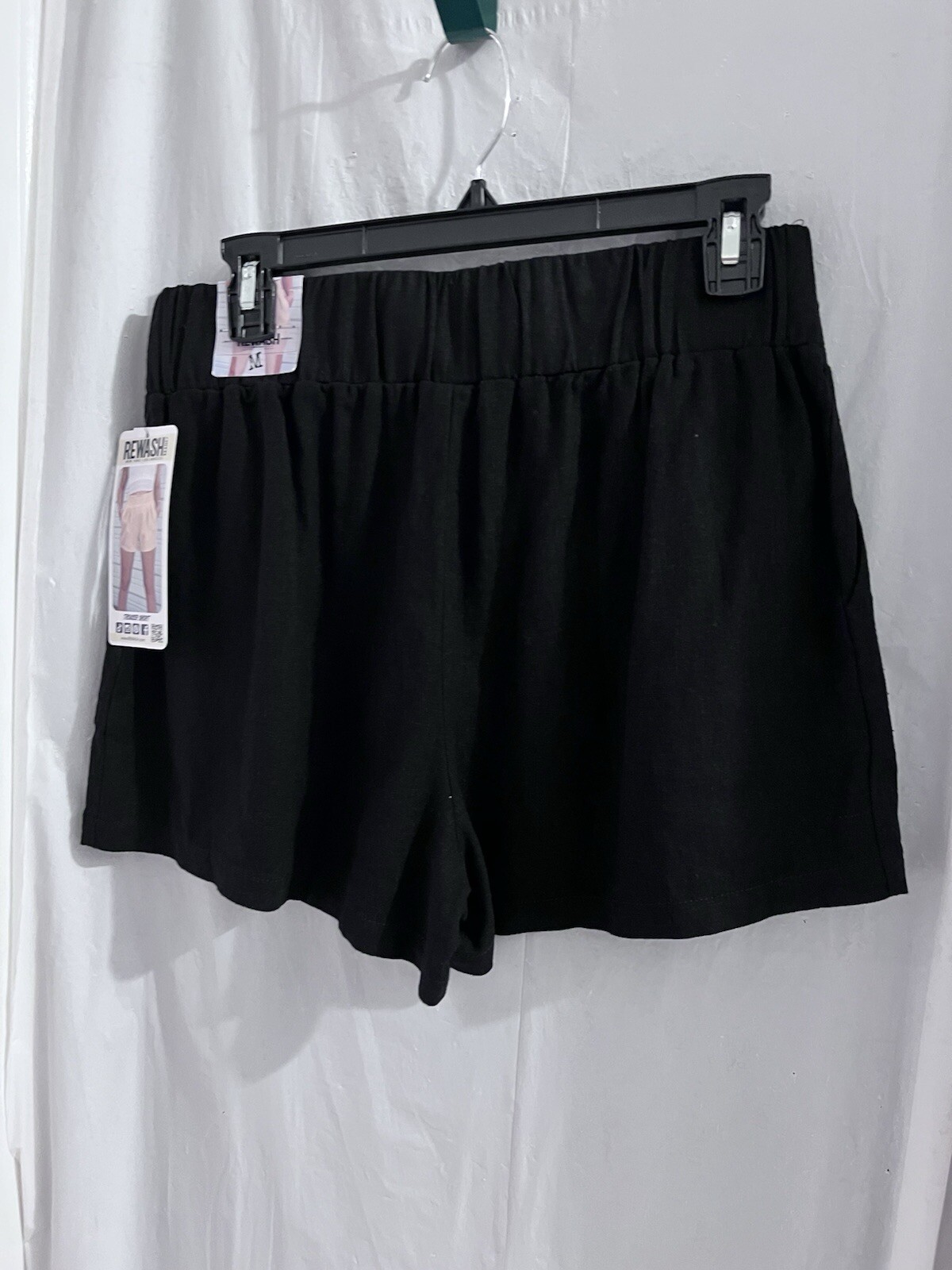 Rewash Black Linen Trouser Shorts Linen Blend  Sz M Beach Resort Vacation Cruise