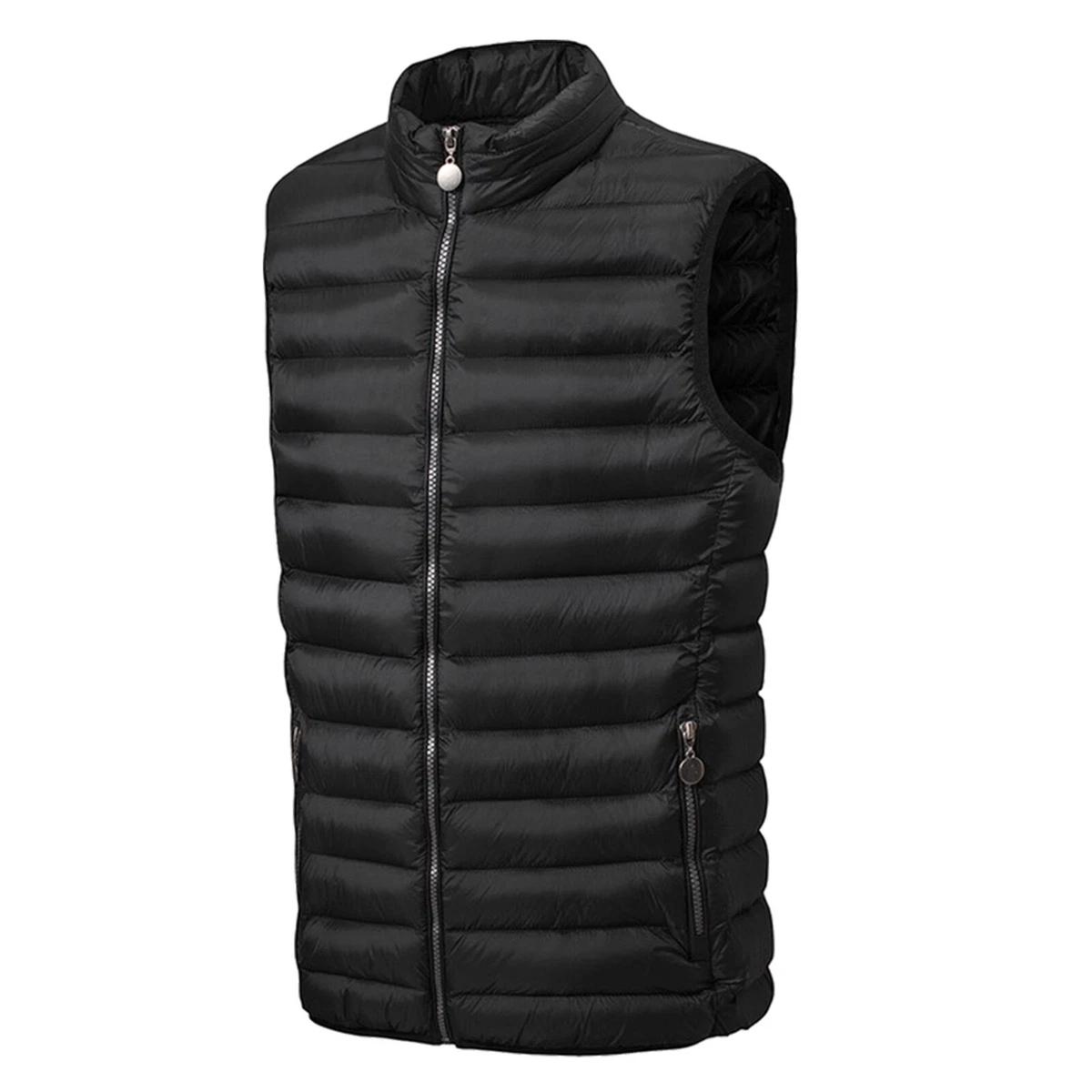 GIBZ Giubbotto Imbottito Uomo Invernale Senza Maniche – Nero – Taglia 3XL – Leggero Con Cerniera E Cappuccio - 3