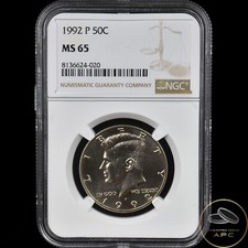 1992 P Kennedy Half Dollar NGC MS 65 High Grade Clad Beauty
