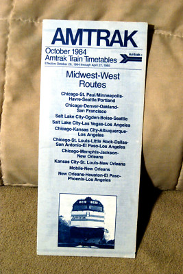 Amtrak - Midwest-West Routes - Oct 1984
