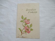 POSTKARTE FANTASIE GEPRÄGT - WIE CHROM 1900 - FREUNDSCHAFTSSOUVENIR - BLUMEN