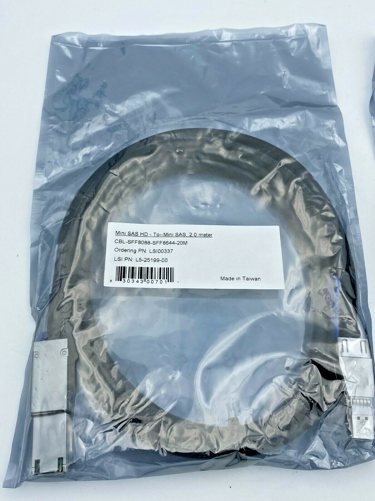 Câble LSI L5-25199-00 Mini SAS HD SFF-8643 de 2m à haute vitesse 6Gbps