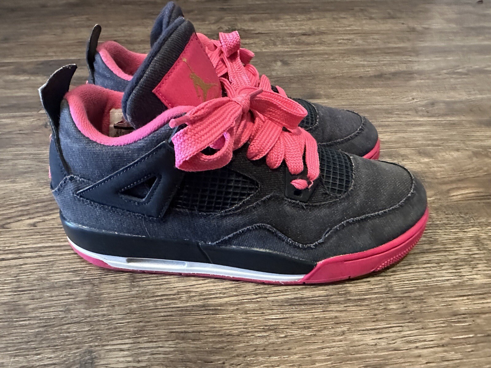 Nike Air Jordan 4 Retro GG 487724-408 Denim Obsidian Pink Youth