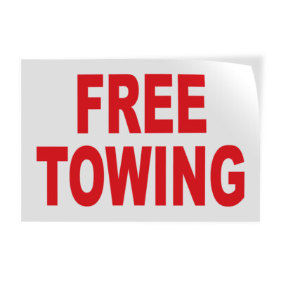 Decal Stickers Free Towing Red Auto Car Repair Shop Vinyl Store Sign ...