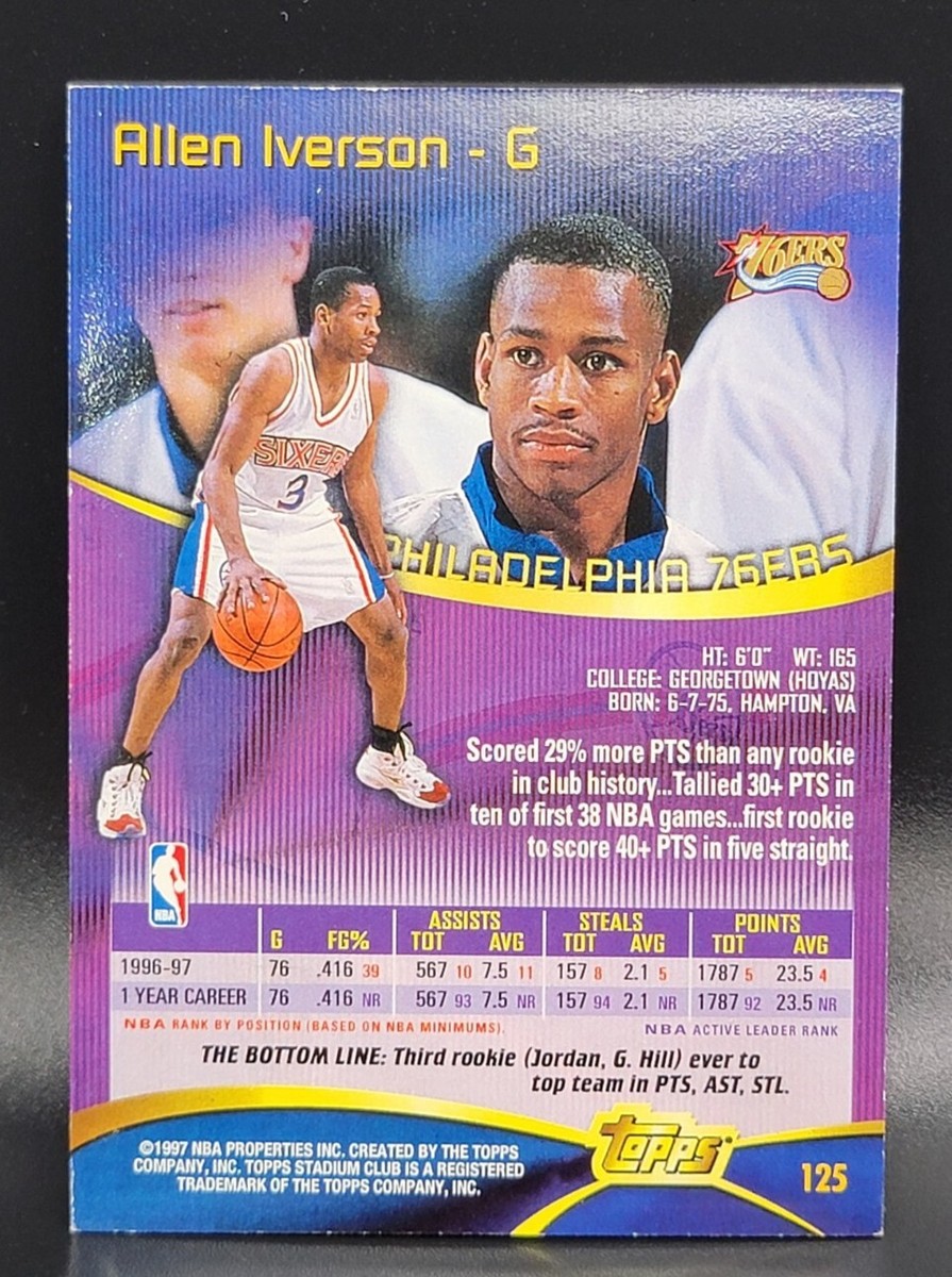 1997-98 Topps Stadium Club - #125 Allen Iverson | eBay