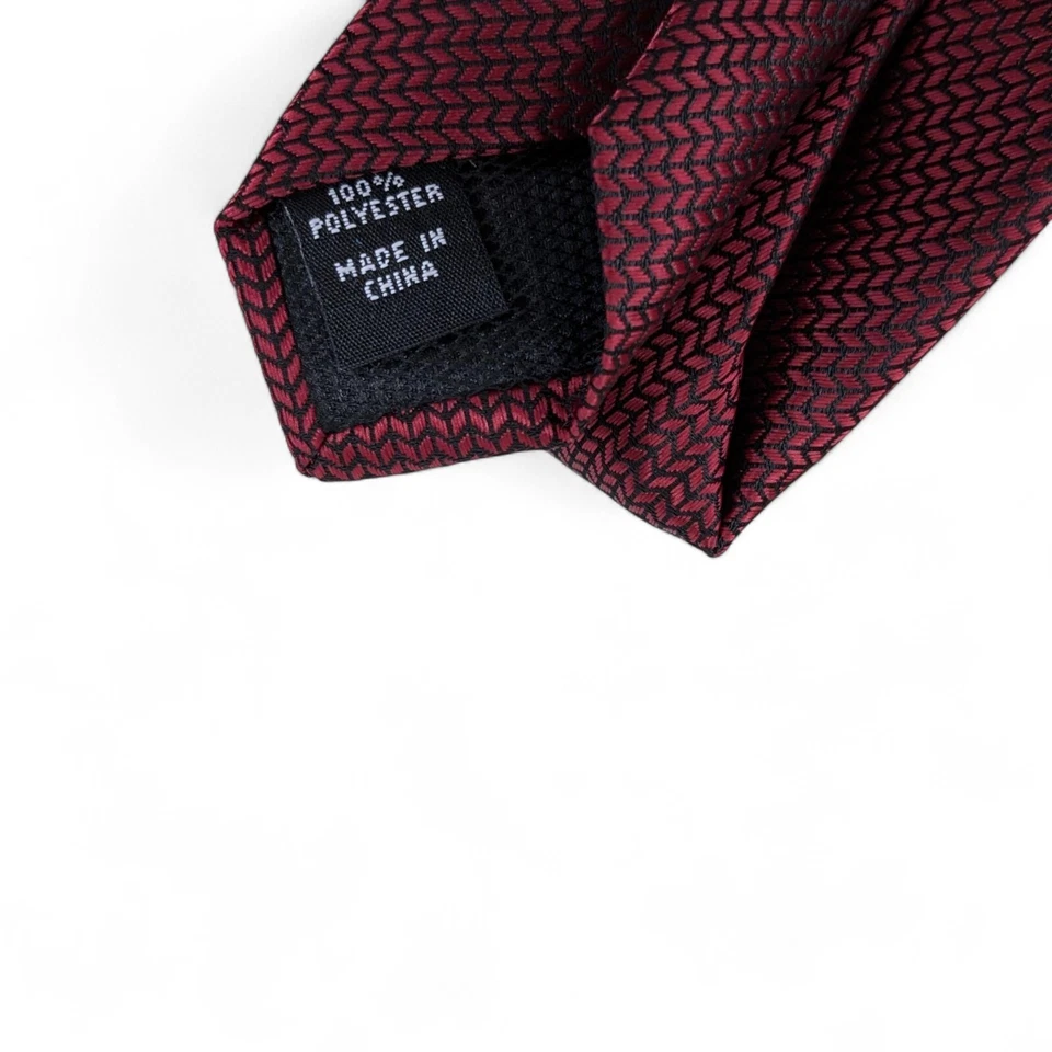 Corbata roja con textura lisa Alfani Julian para hombre delgada moderna 2 3/4" OS $55 Foto 4 de 4