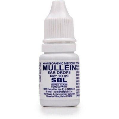 SBL Mullein Ear Drops (10ml) Reduces Ear Ache, Removes Dry Wax (Pack of 2)