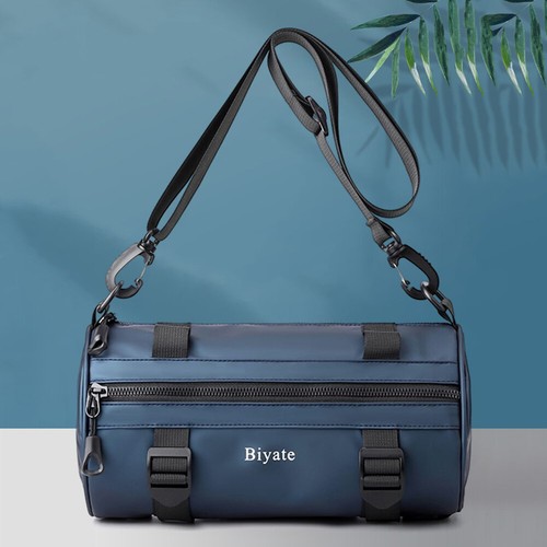 Nylon Crossbody Bag Cylinder Crossbody Handbags for Daily Leisure (Dark Blue) - Zdjęcie 4 z 7