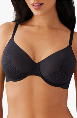 $76 Wacoal 855380 Confidence Boost Underwire Bra, Black, Size 38G