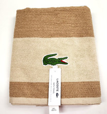 NEW LACOSTE BEIGE,TAN,GREEN TEXTURE COTTON LOOPS BATH TOWEL-30"X 52"