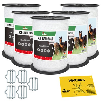 20mm Breitband Fence-Guard Edelstahl Niro Leiter Weidezaun Weide Band Weideband 