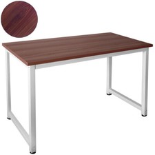 Tisch Computertisch PC Schreibtisch Bürotisch 120 x 60 cm Teak Weiß Kingpower